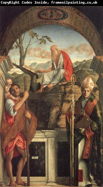 Gentile Bellini Saints Christopher,Jerome,and Louis